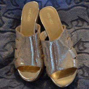 Nine West Gold Wedges Size 7.5